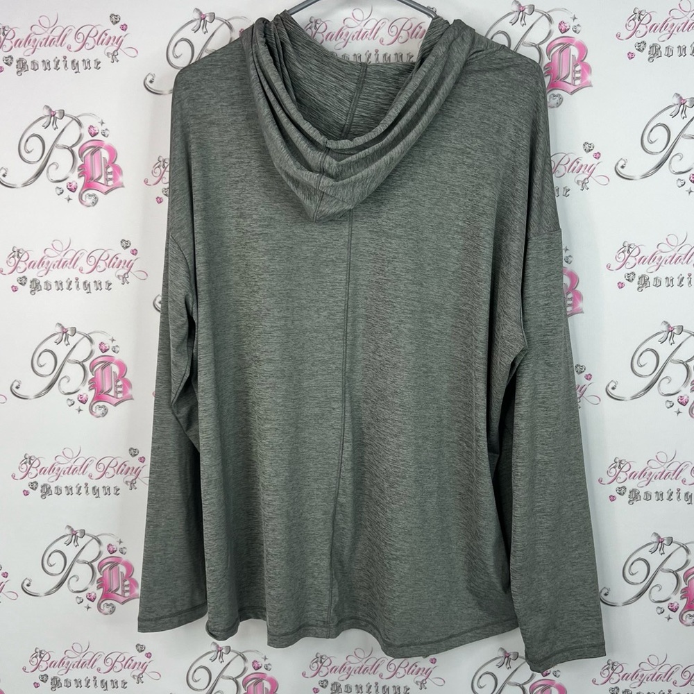 Eddie Bauer hoodie sweater stretchy lightweight Charcoal Heather Hoodie - Picture 2 of 6